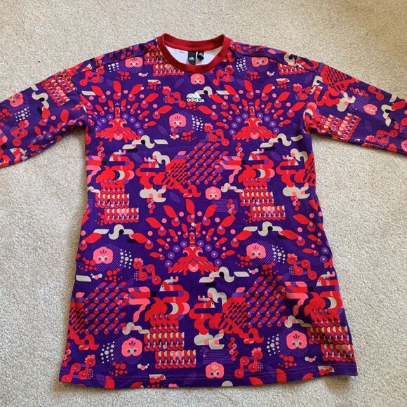 2/$40 adidas CNY collection Fleece long sleeve minidress with pockets - Picture 9 of 11